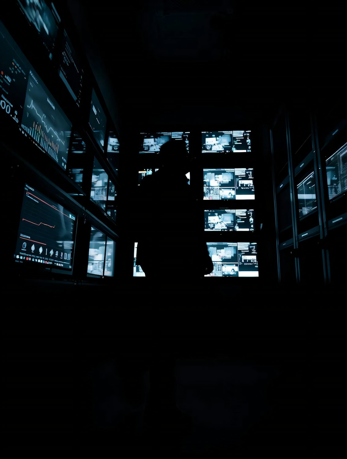 An individual navigating a world under constant observation, reflecting the pervasive surveillance themes in dystopian thrillers.