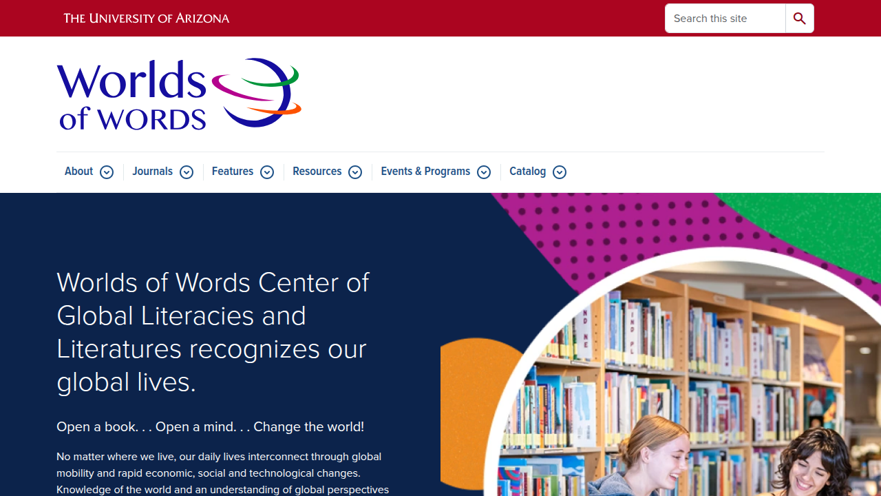 The homepage of WowLit.org, a resource discussing the enduring popularity and themes within children's and young adult literature, including dystopian fiction.