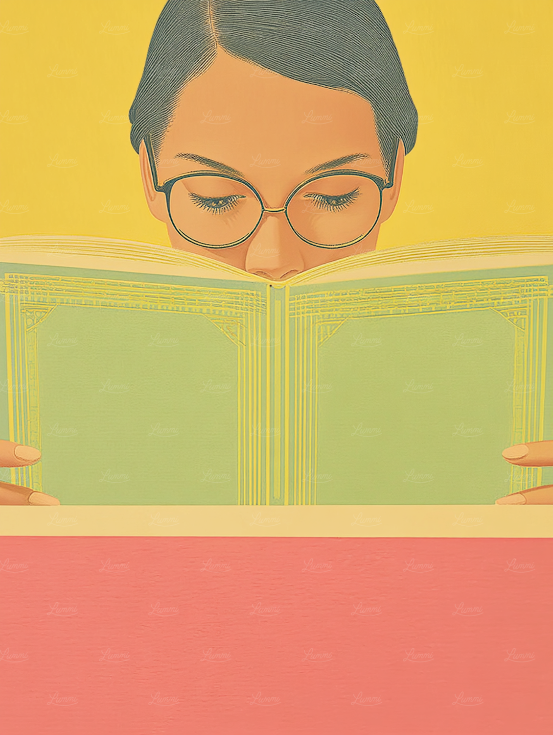A reader contemplates different books, reflecting the decision-making process of choosing a reading order or specific title from an author's bibliography.