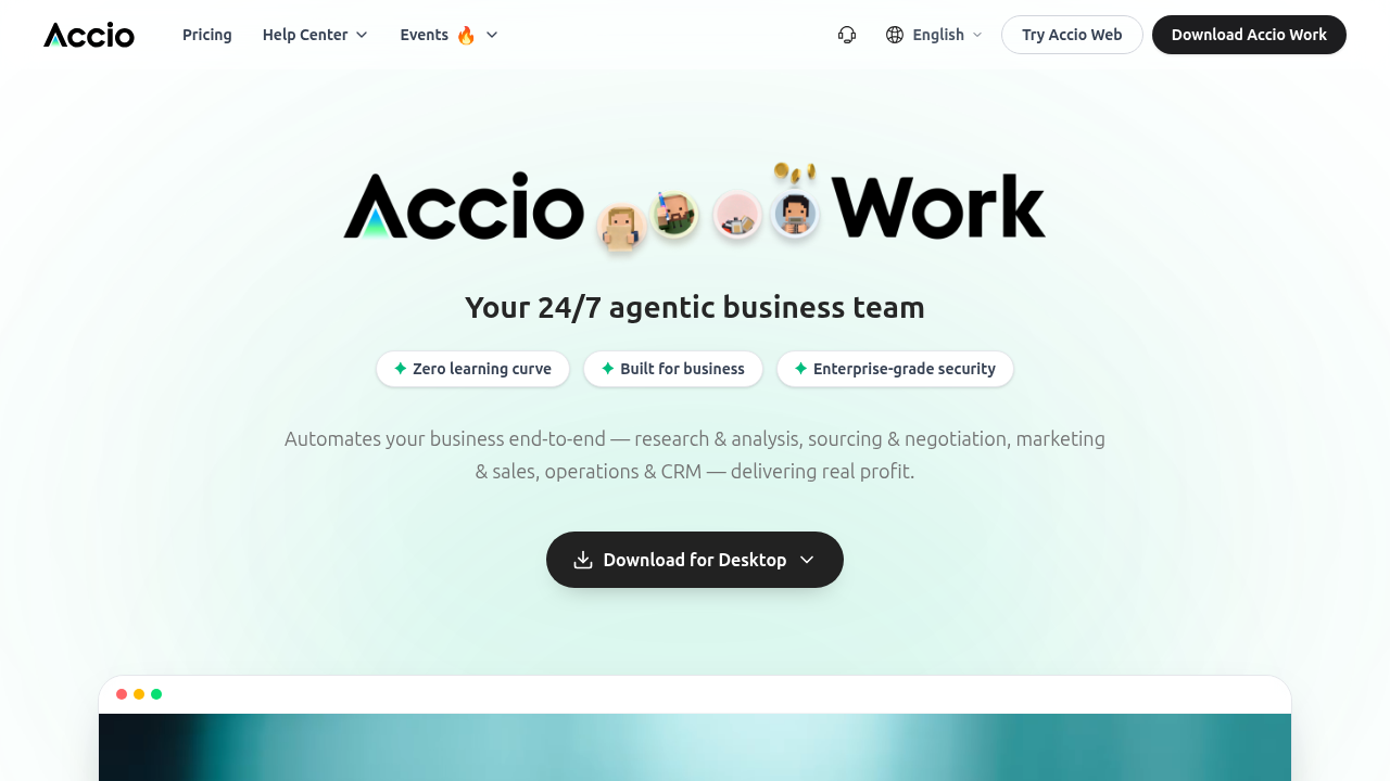 Screenshot of the Accio website, a business intelligence platform, showing insights related to industry trends.