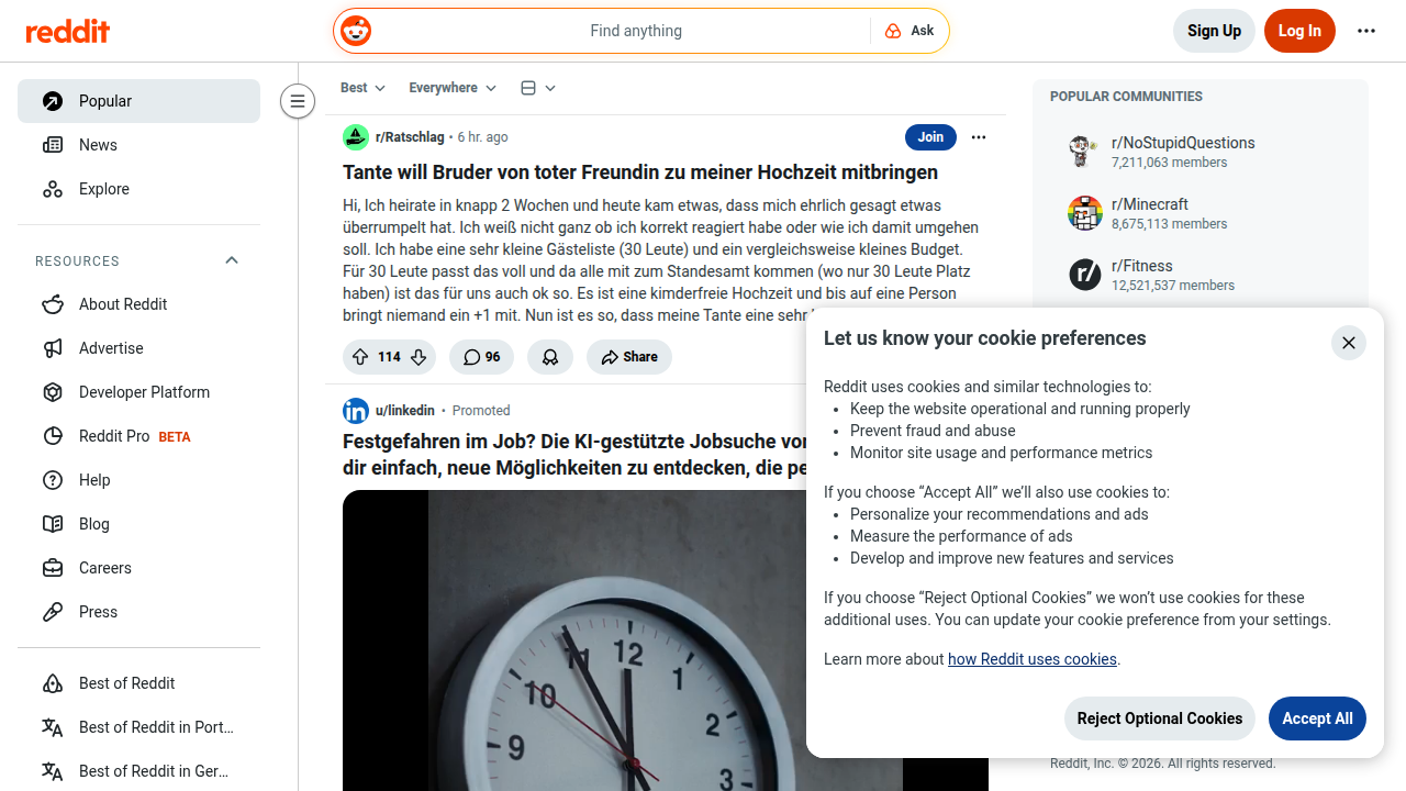 Reddit.com, a vast network of communities, including those dedicated to book recommendations and discussions.