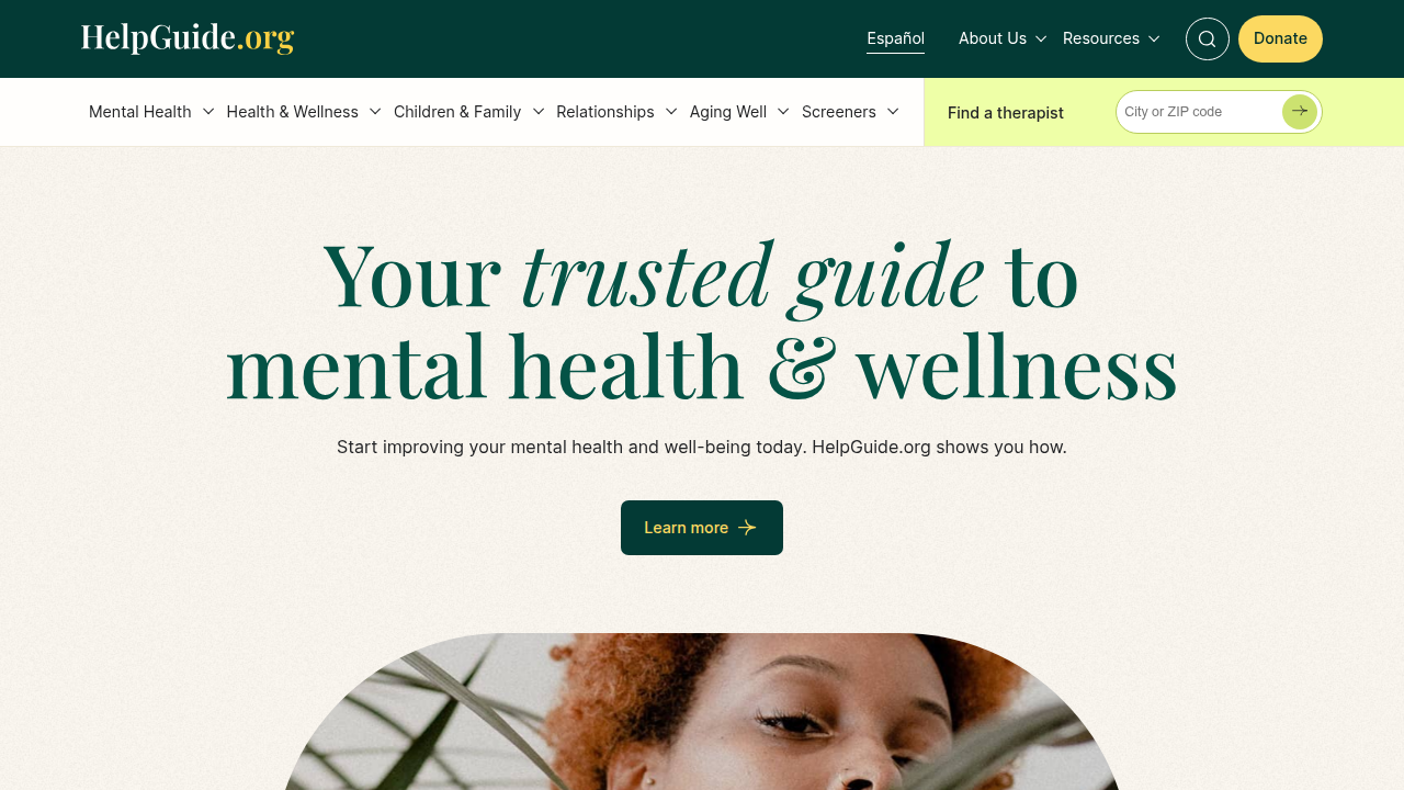 A screenshot of HelpGuide.org, a reputable source on mental health and wellbeing, highlighting the benefits of laughter.