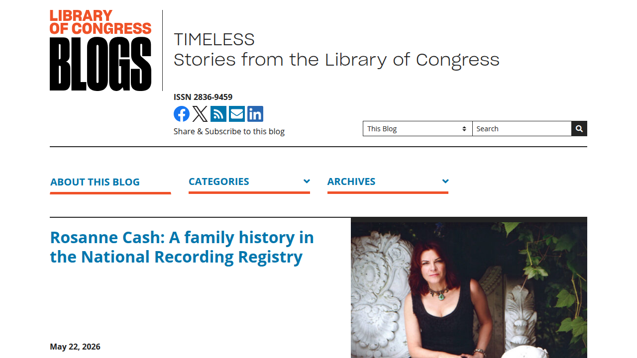 The Library of Congress blog explores literary topics and enduring works like Tuesdays with Morrie.