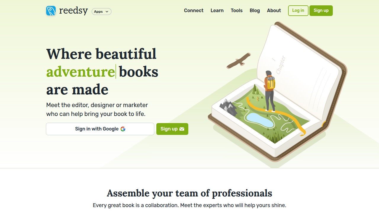 The Reedsy website, offering resources for writers and publishers, including comprehensive guides on book genres.